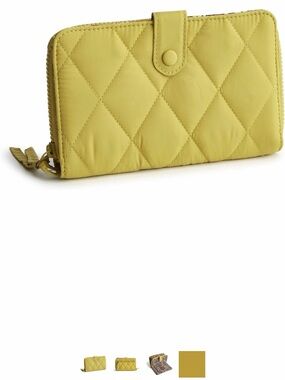Vera Bradley Quilted Mustard Zip Wallet